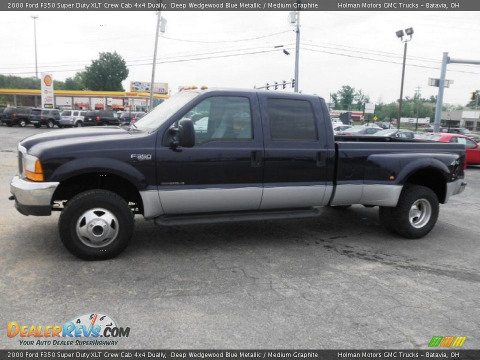 Deep Wedgewood Blue Metallic 2000 Ford F350 Super Duty XLT Crew Cab 4x4 Dually Photo #4