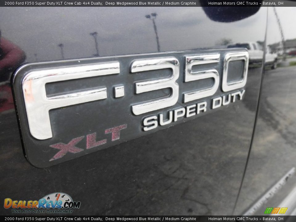 2000 Ford F350 Super Duty XLT Crew Cab 4x4 Dually Deep Wedgewood Blue Metallic / Medium Graphite Photo #5