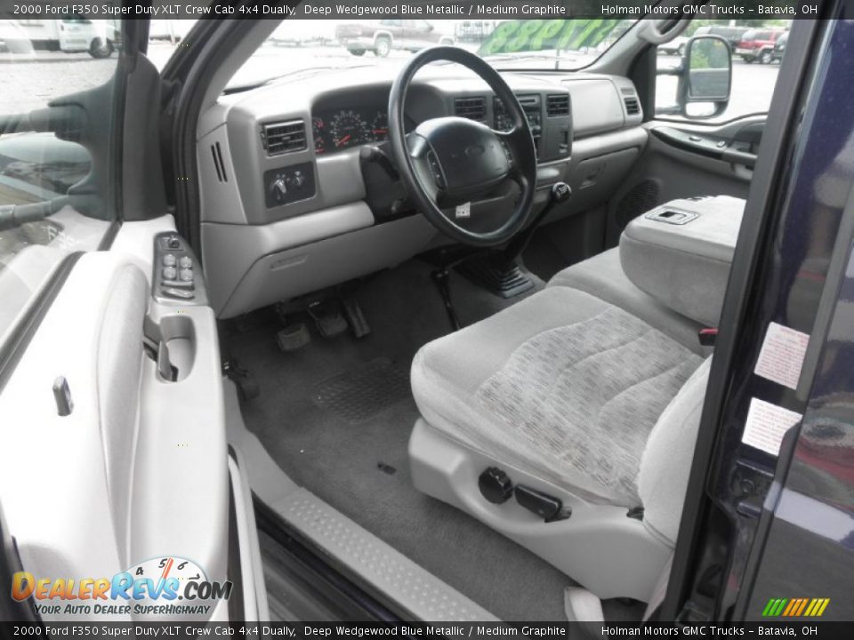 Medium Graphite Interior - 2000 Ford F350 Super Duty XLT Crew Cab 4x4 Dually Photo #8
