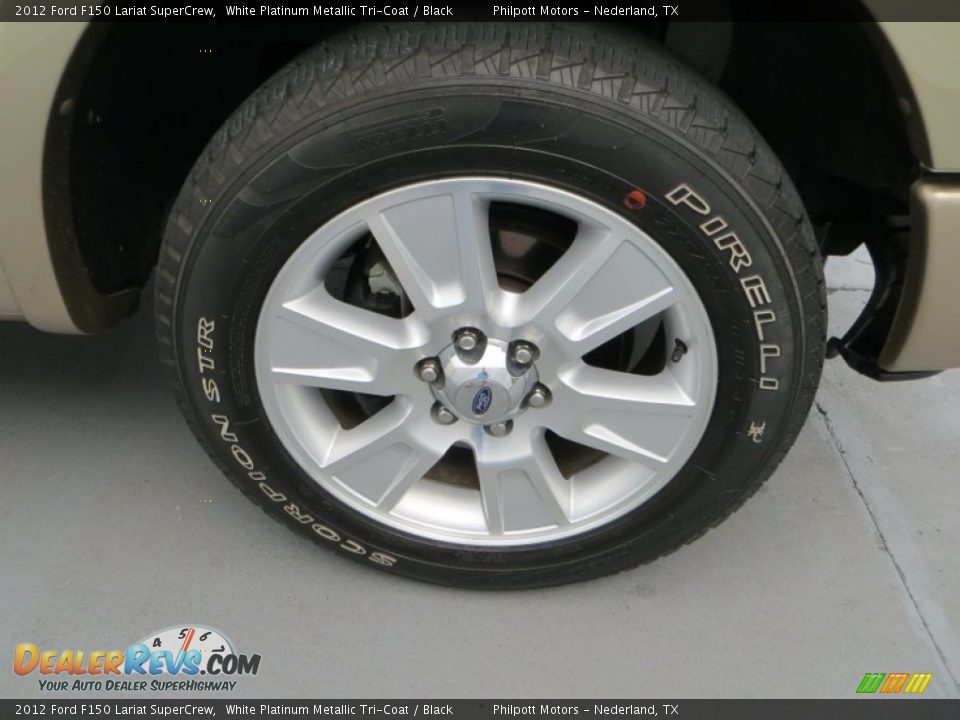2012 Ford F150 Lariat SuperCrew White Platinum Metallic Tri-Coat / Black Photo #14