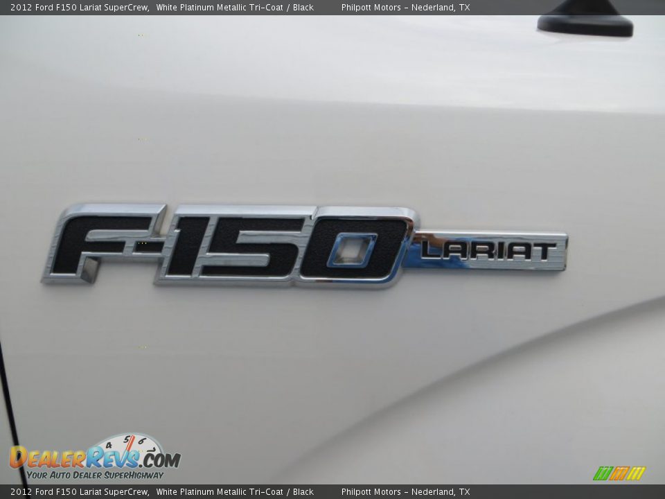 2012 Ford F150 Lariat SuperCrew White Platinum Metallic Tri-Coat / Black Photo #15