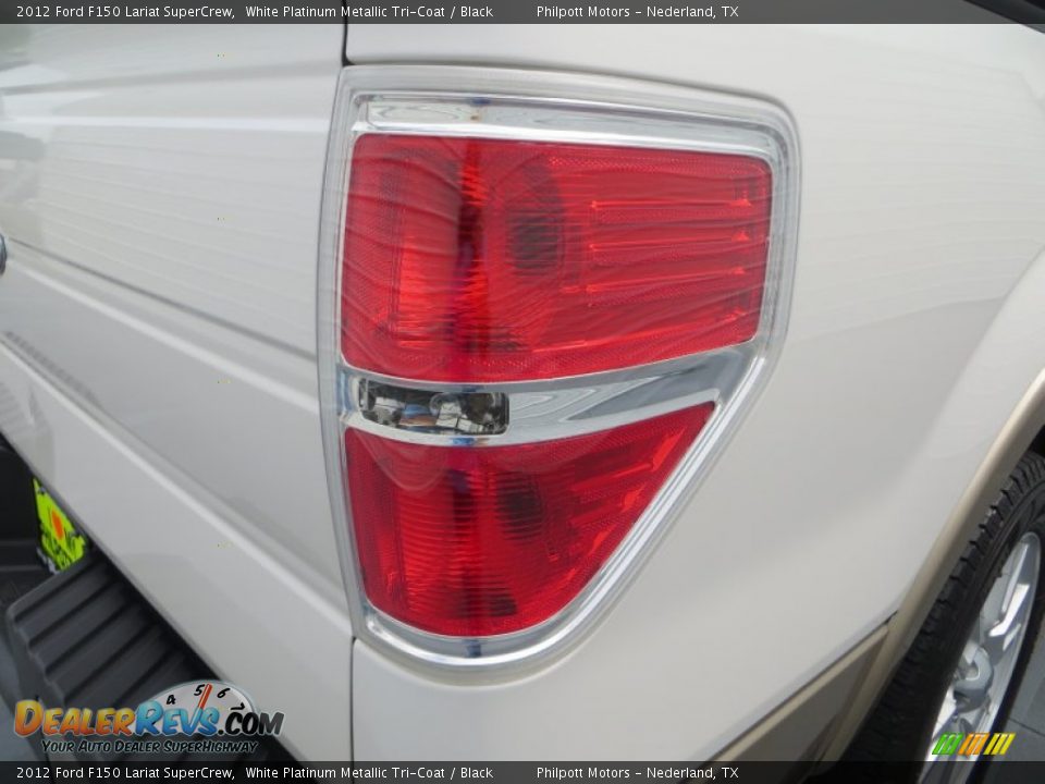 2012 Ford F150 Lariat SuperCrew White Platinum Metallic Tri-Coat / Black Photo #18