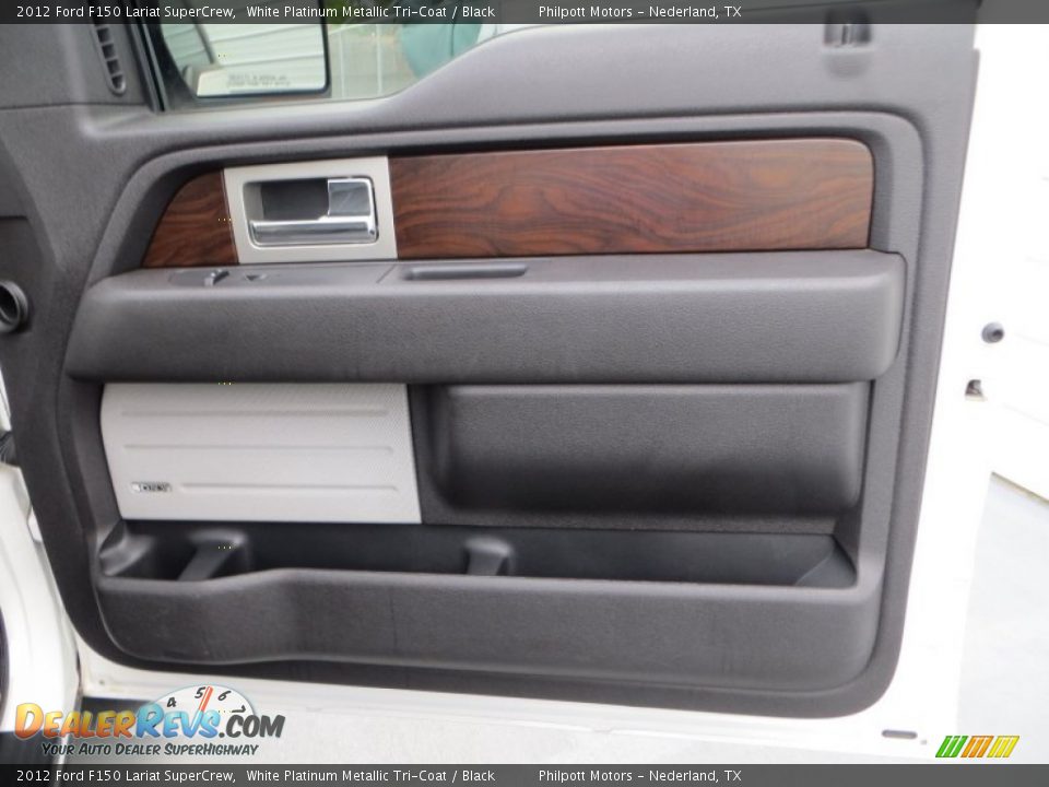 2012 Ford F150 Lariat SuperCrew White Platinum Metallic Tri-Coat / Black Photo #22