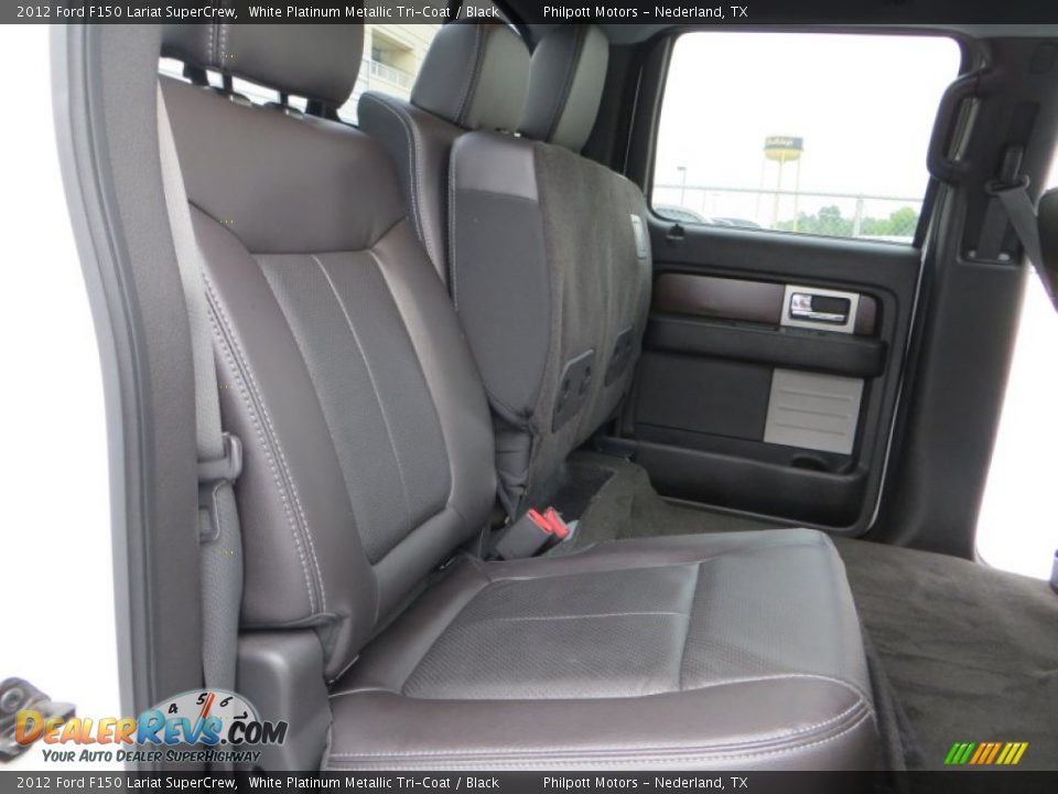 2012 Ford F150 Lariat SuperCrew White Platinum Metallic Tri-Coat / Black Photo #26