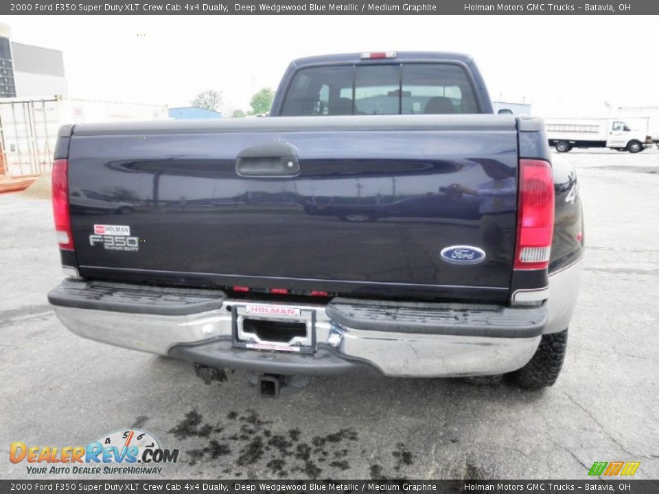 2000 Ford F350 Super Duty XLT Crew Cab 4x4 Dually Deep Wedgewood Blue Metallic / Medium Graphite Photo #22