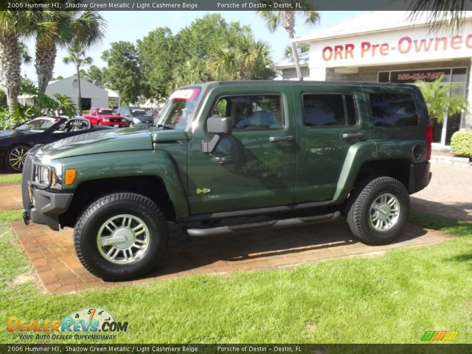 2006 Hummer H3 Shadow Green Metallic / Light Cashmere Beige Photo #2