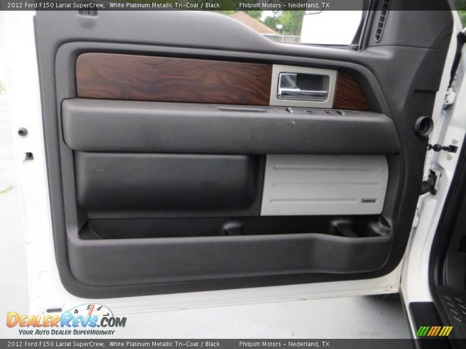 2012 Ford F150 Lariat SuperCrew White Platinum Metallic Tri-Coat / Black Photo #30