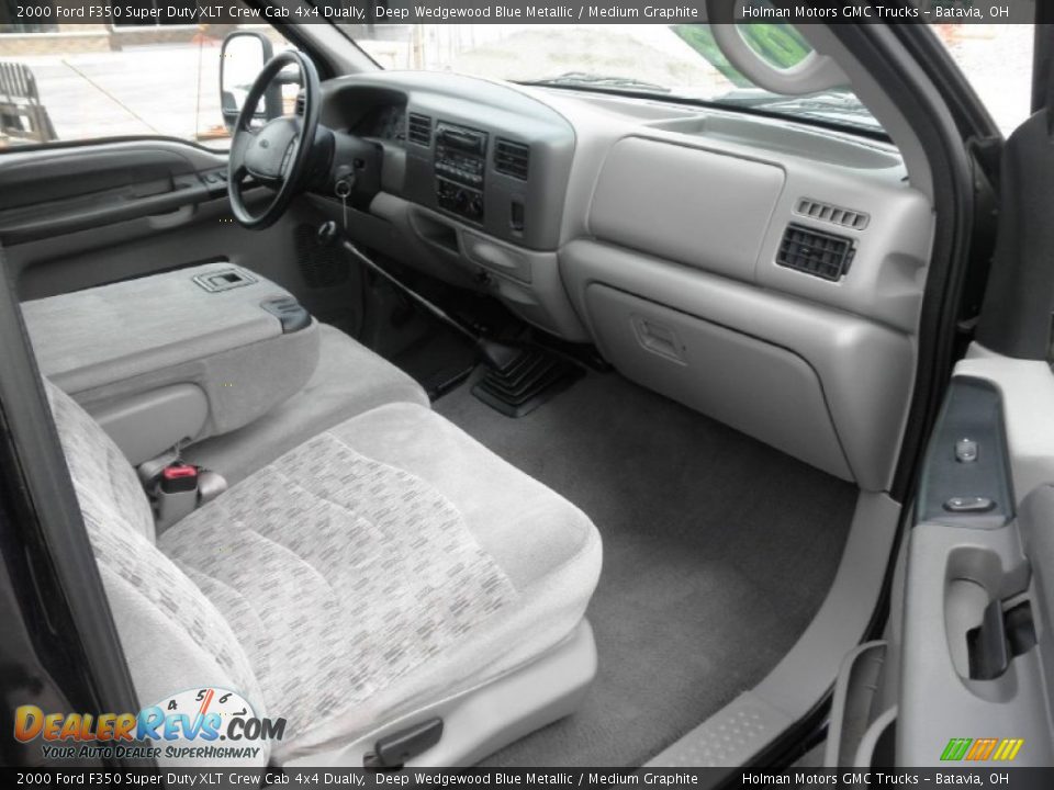 2000 Ford F350 Super Duty XLT Crew Cab 4x4 Dually Deep Wedgewood Blue Metallic / Medium Graphite Photo #24