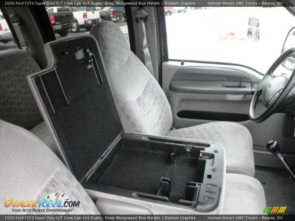 2000 Ford F350 Super Duty XLT Crew Cab 4x4 Dually Deep Wedgewood Blue Metallic / Medium Graphite Photo #25