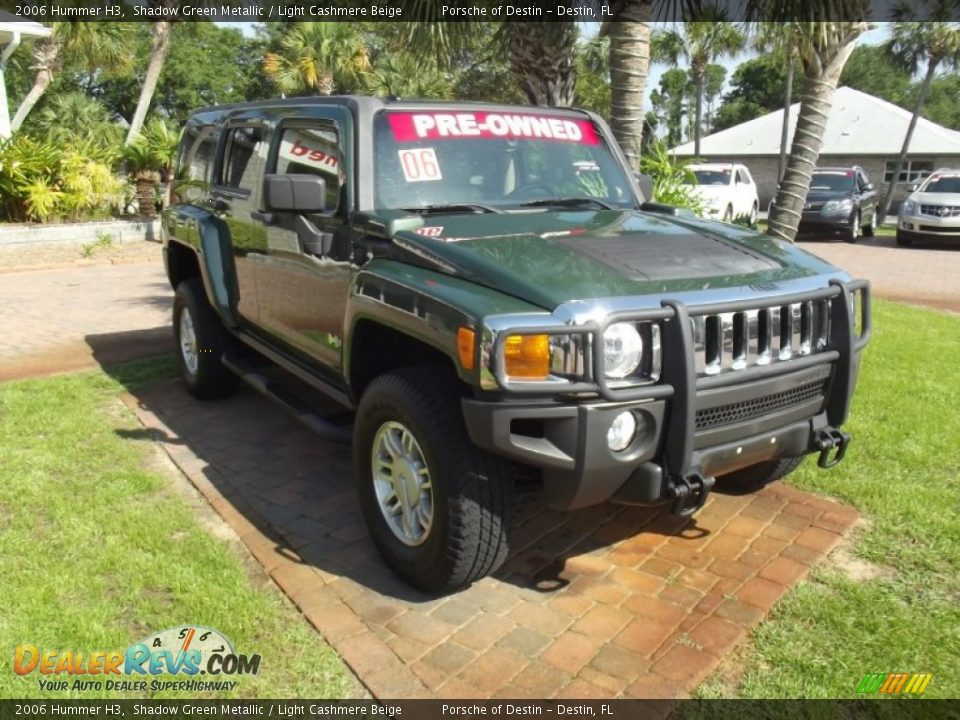 2006 Hummer H3 Shadow Green Metallic / Light Cashmere Beige Photo #12
