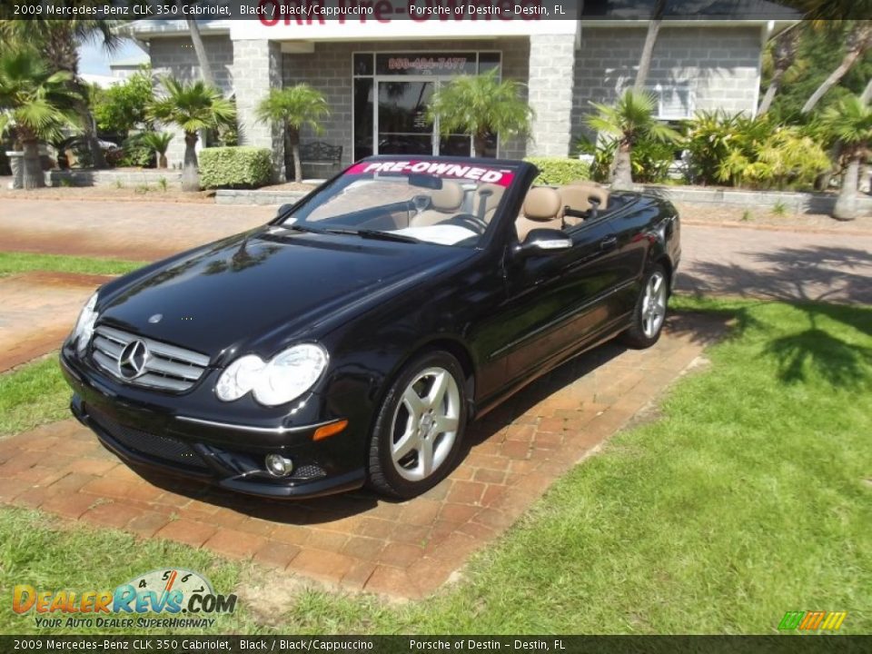 2009 Mercedes-Benz CLK 350 Cabriolet Black / Black/Cappuccino Photo #1