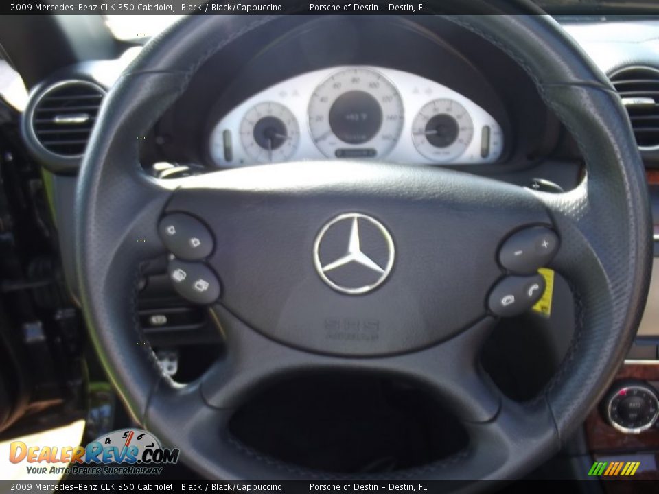 2009 Mercedes-Benz CLK 350 Cabriolet Black / Black/Cappuccino Photo #9