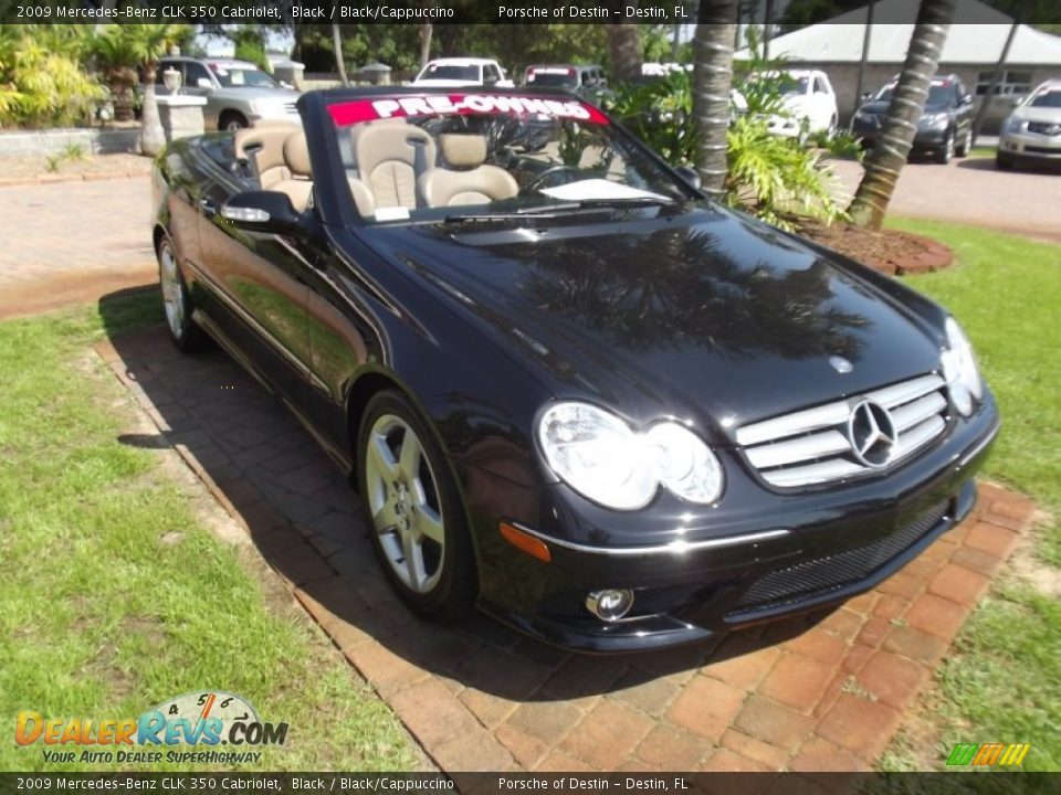 2009 Mercedes-Benz CLK 350 Cabriolet Black / Black/Cappuccino Photo #12
