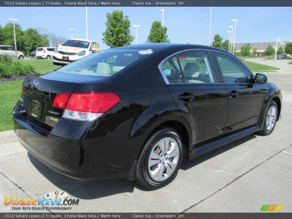 2010 Subaru Legacy 2.5i Sedan Crystal Black Silica / Warm Ivory Photo #3