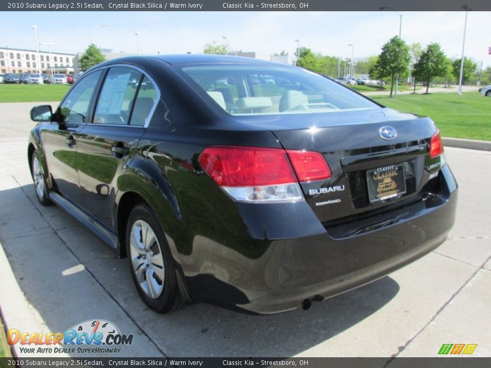 2010 Subaru Legacy 2.5i Sedan Crystal Black Silica / Warm Ivory Photo #5