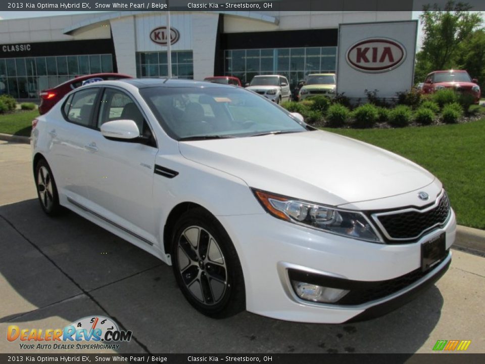 2013 Kia Optima Hybrid EX Snow White Pearl / Beige Photo #1