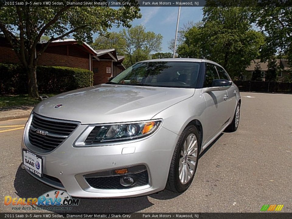 2011 Saab 9-5 Aero XWD Sedan Diamond Silver Metallic / Shark Grey Photo #1