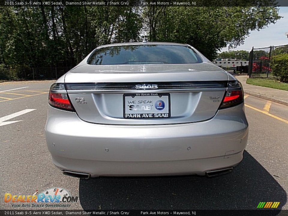 2011 Saab 9-5 Aero XWD Sedan Diamond Silver Metallic / Shark Grey Photo #4