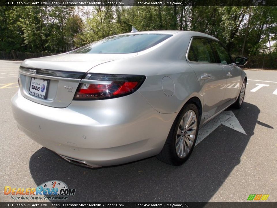 2011 Saab 9-5 Aero XWD Sedan Diamond Silver Metallic / Shark Grey Photo #5
