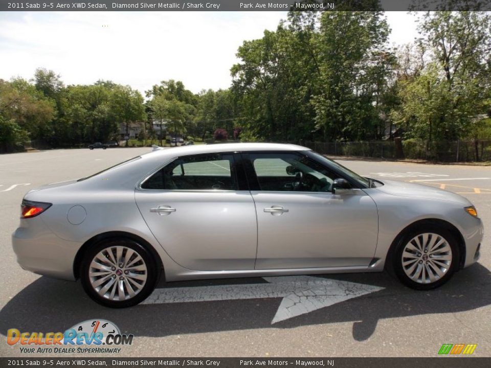 2011 Saab 9-5 Aero XWD Sedan Diamond Silver Metallic / Shark Grey Photo #6