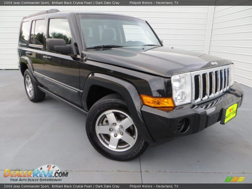 2009 Jeep Commander Sport Brilliant Black Crystal Pearl / Dark Slate Gray Photo #1