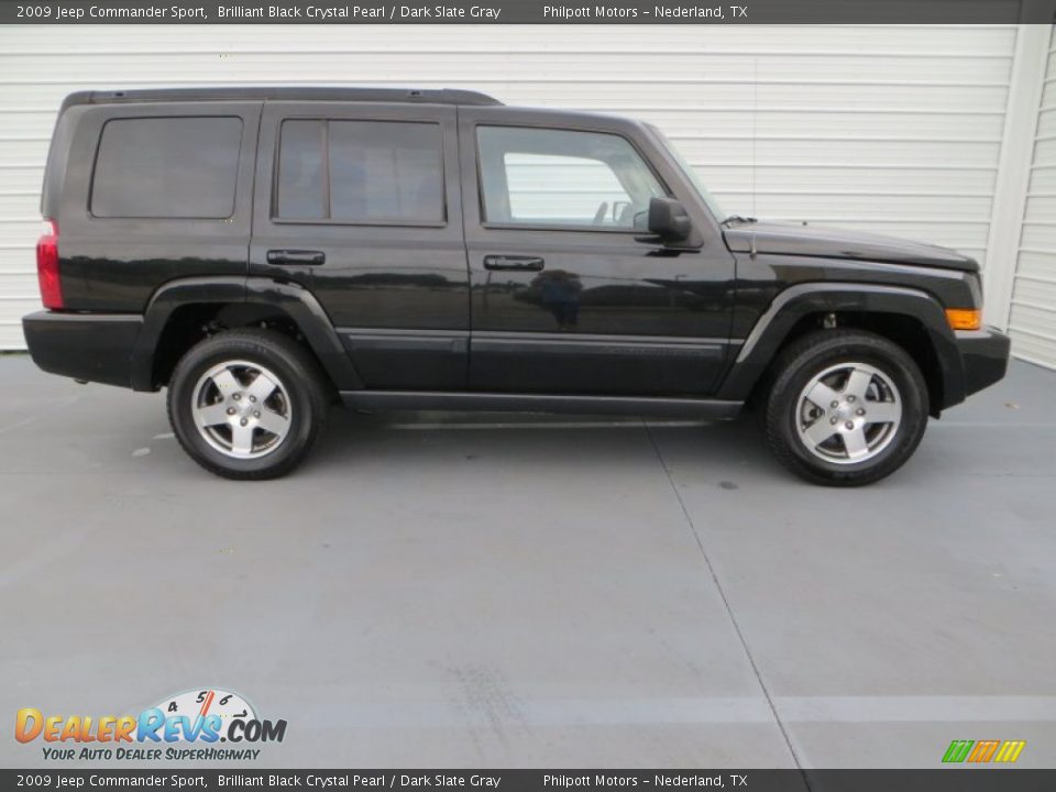 2009 Jeep Commander Sport Brilliant Black Crystal Pearl / Dark Slate Gray Photo #3