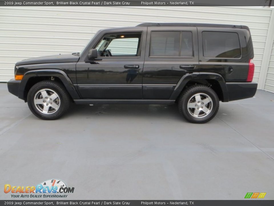 2009 Jeep Commander Sport Brilliant Black Crystal Pearl / Dark Slate Gray Photo #6