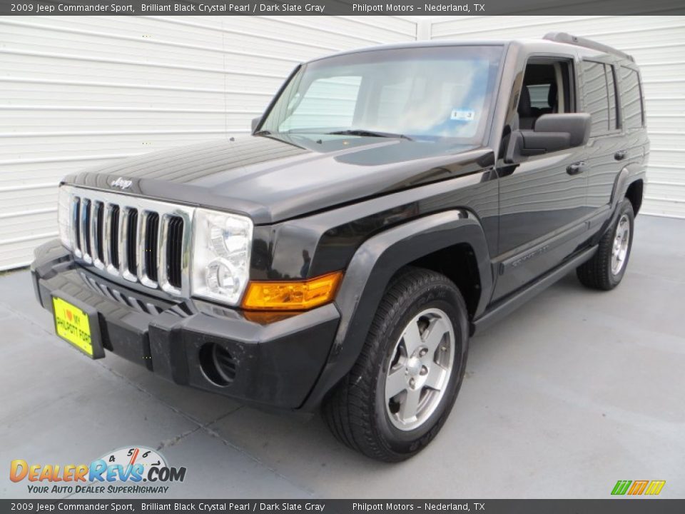 2009 Jeep Commander Sport Brilliant Black Crystal Pearl / Dark Slate Gray Photo #7