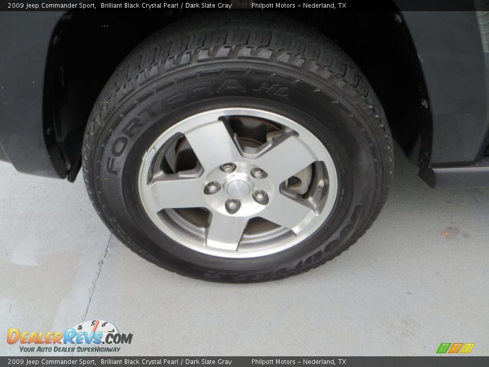 2009 Jeep Commander Sport Brilliant Black Crystal Pearl / Dark Slate Gray Photo #12