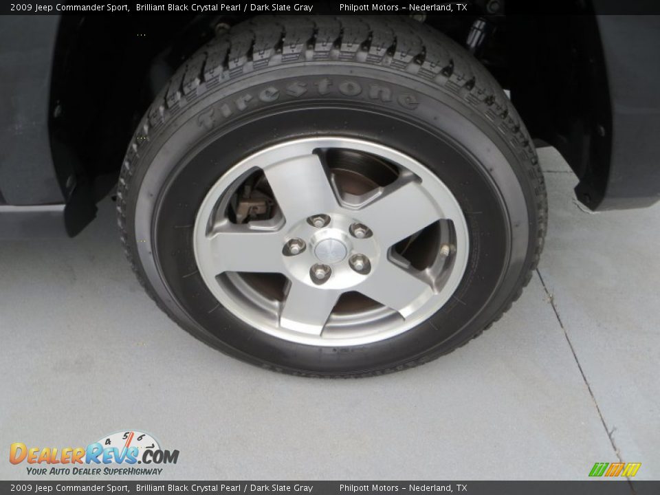 2009 Jeep Commander Sport Brilliant Black Crystal Pearl / Dark Slate Gray Photo #13