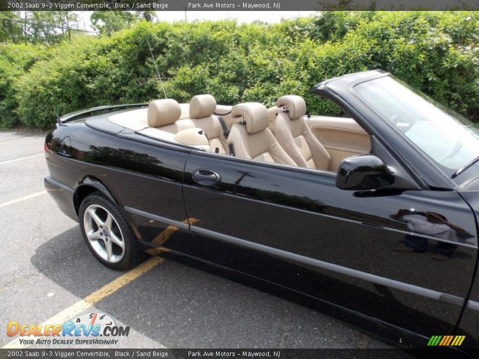 2002 Saab 9-3 Viggen Convertible Black / Sand Beige Photo #32