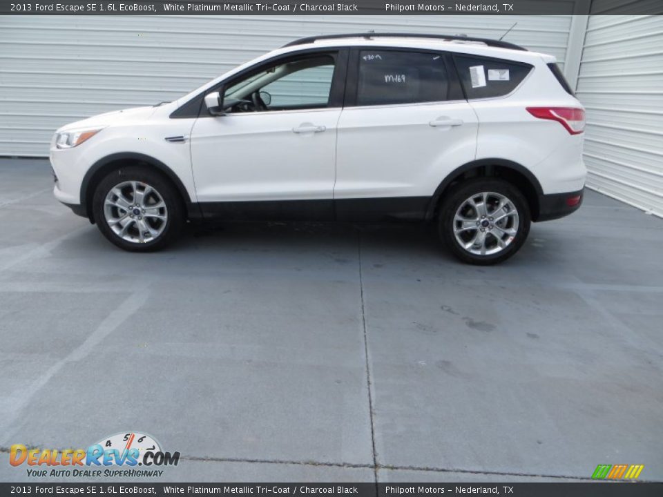 2013 Ford Escape SE 1.6L EcoBoost White Platinum Metallic Tri-Coat / Charcoal Black Photo #8