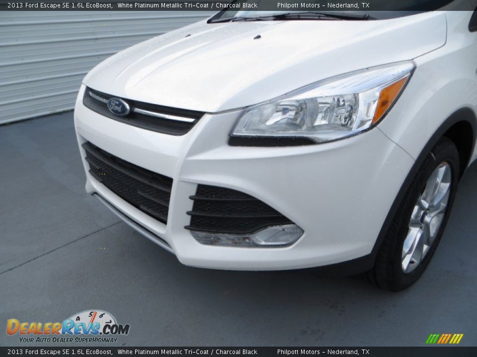2013 Ford Escape SE 1.6L EcoBoost White Platinum Metallic Tri-Coat / Charcoal Black Photo #12