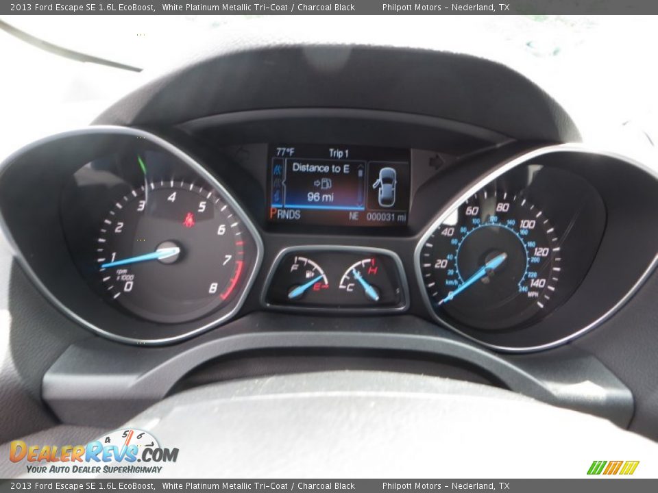2013 Ford Escape SE 1.6L EcoBoost White Platinum Metallic Tri-Coat / Charcoal Black Photo #33