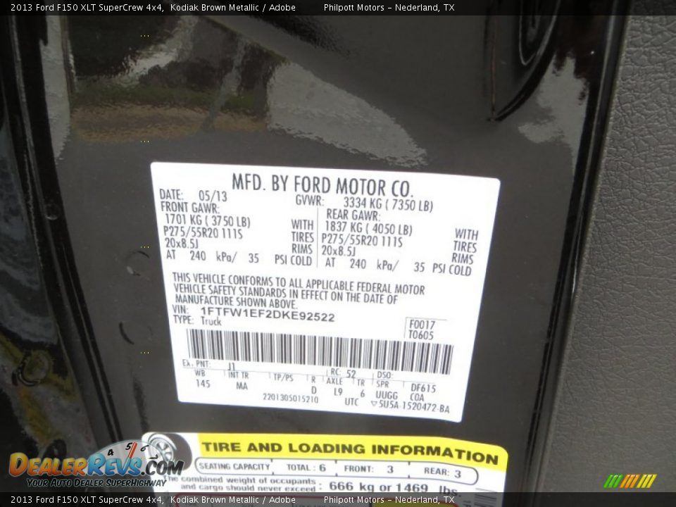 2013 Ford F150 XLT SuperCrew 4x4 Kodiak Brown Metallic / Adobe Photo #36
