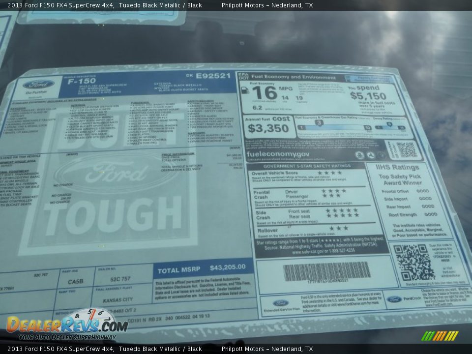 2013 Ford F150 FX4 SuperCrew 4x4 Tuxedo Black Metallic / Black Photo #19