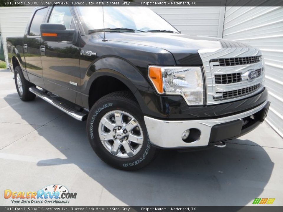 2013 Ford F150 XLT SuperCrew 4x4 Tuxedo Black Metallic / Steel Gray Photo #1