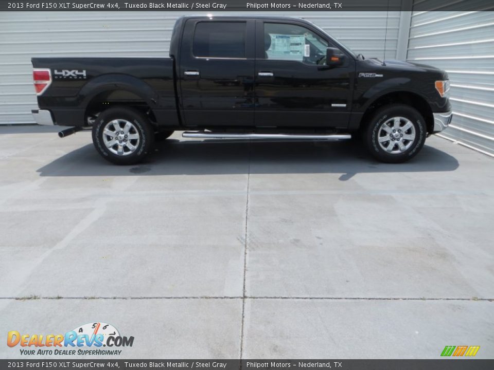 2013 Ford F150 XLT SuperCrew 4x4 Tuxedo Black Metallic / Steel Gray Photo #3