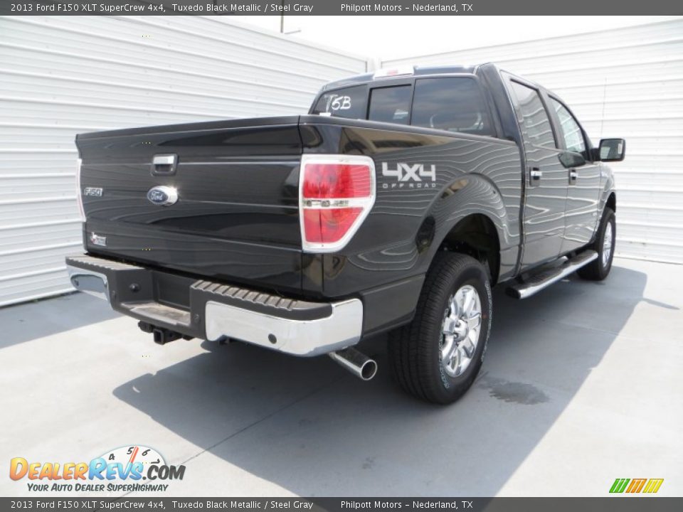 2013 Ford F150 XLT SuperCrew 4x4 Tuxedo Black Metallic / Steel Gray Photo #4