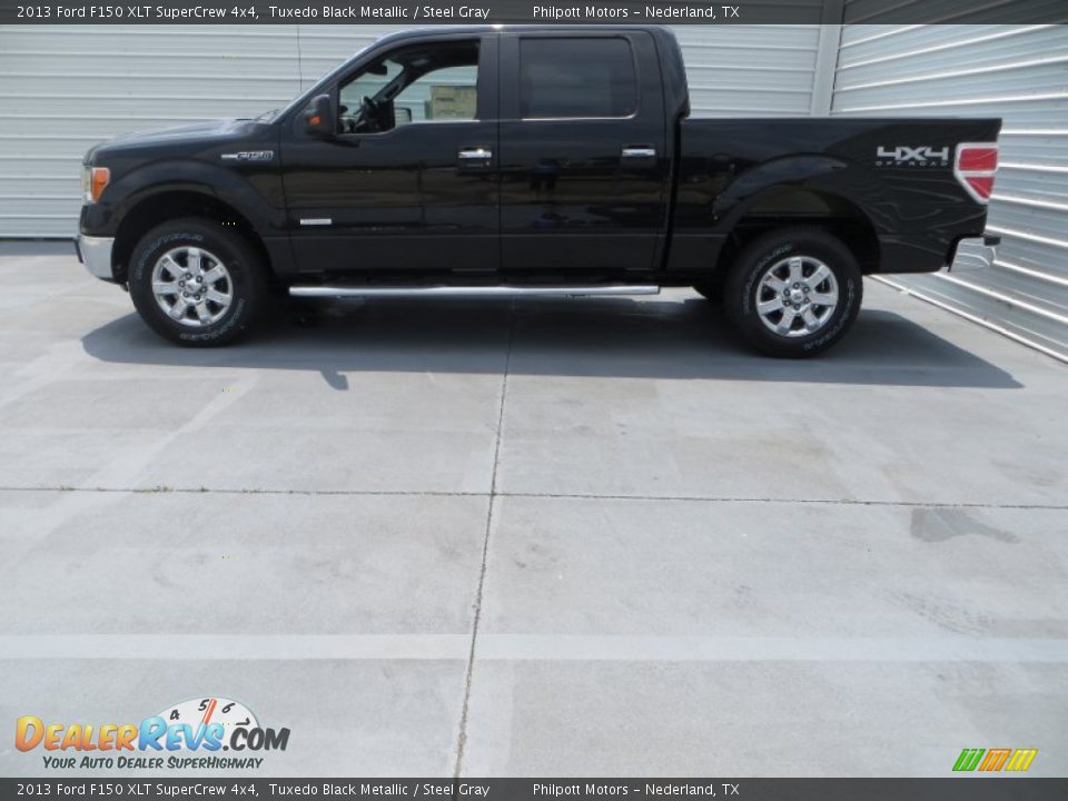 2013 Ford F150 XLT SuperCrew 4x4 Tuxedo Black Metallic / Steel Gray Photo #9