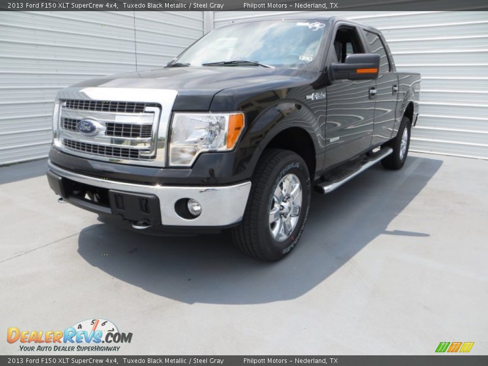 2013 Ford F150 XLT SuperCrew 4x4 Tuxedo Black Metallic / Steel Gray Photo #10