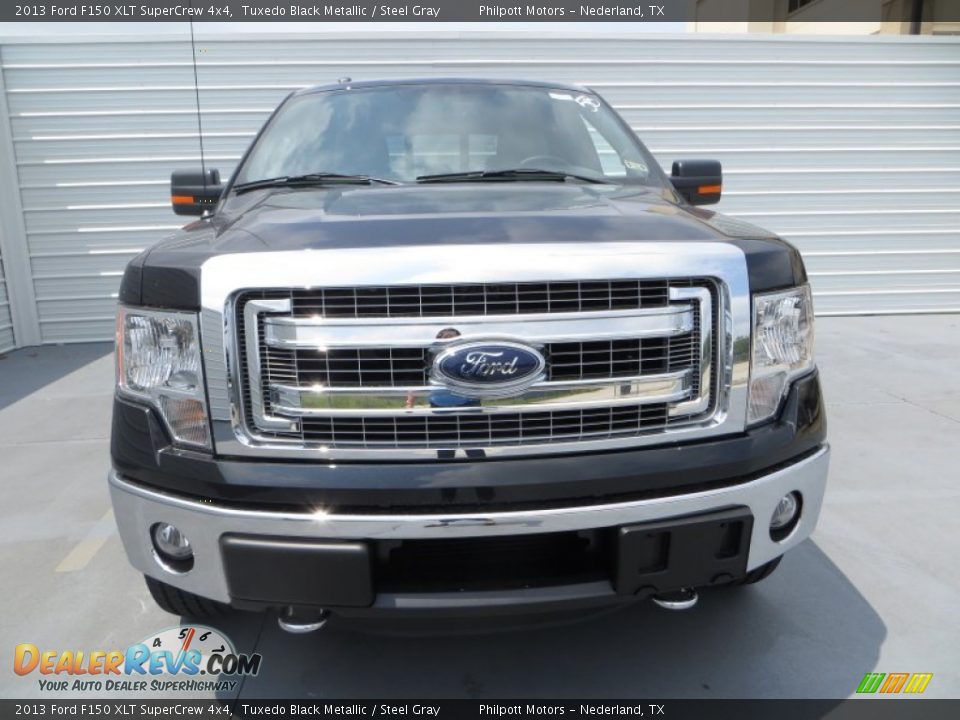 2013 Ford F150 XLT SuperCrew 4x4 Tuxedo Black Metallic / Steel Gray Photo #11