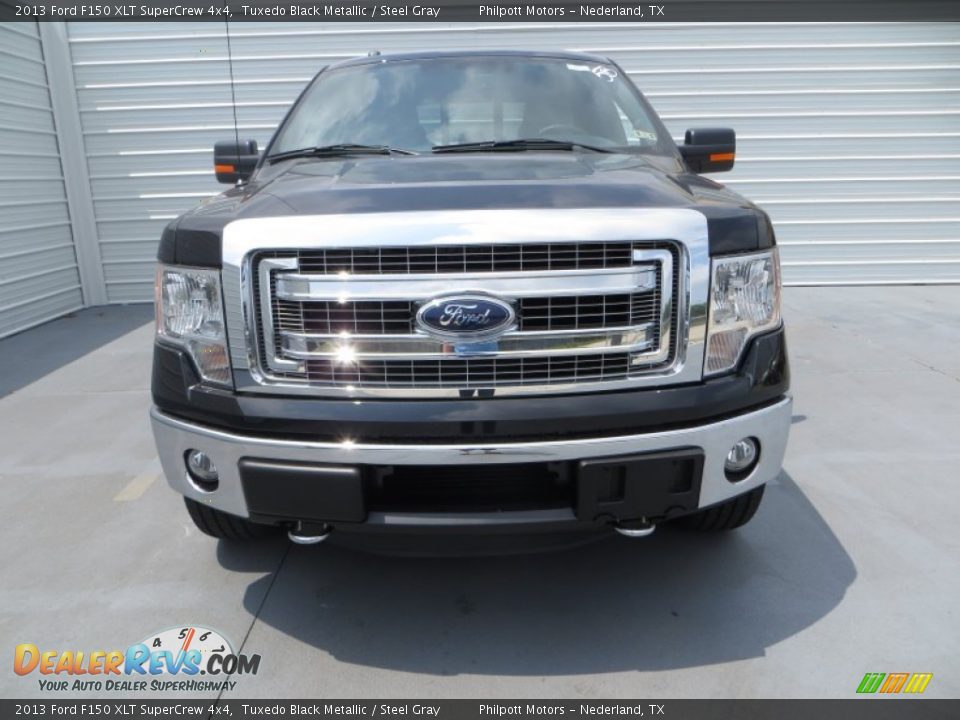 2013 Ford F150 XLT SuperCrew 4x4 Tuxedo Black Metallic / Steel Gray Photo #12
