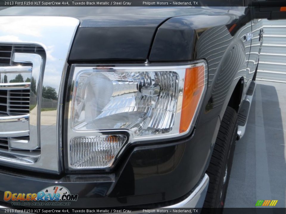 2013 Ford F150 XLT SuperCrew 4x4 Tuxedo Black Metallic / Steel Gray Photo #13