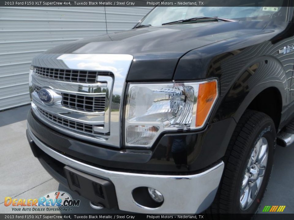 2013 Ford F150 XLT SuperCrew 4x4 Tuxedo Black Metallic / Steel Gray Photo #14