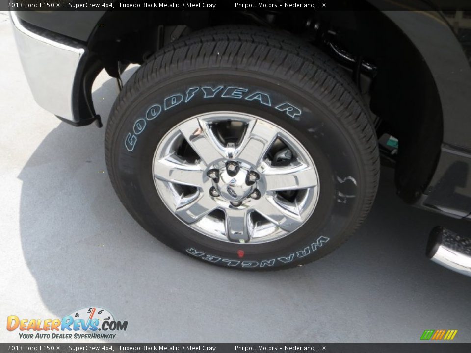 2013 Ford F150 XLT SuperCrew 4x4 Tuxedo Black Metallic / Steel Gray Photo #15