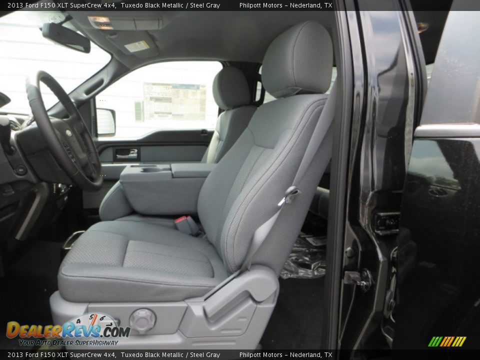 2013 Ford F150 XLT SuperCrew 4x4 Tuxedo Black Metallic / Steel Gray Photo #25