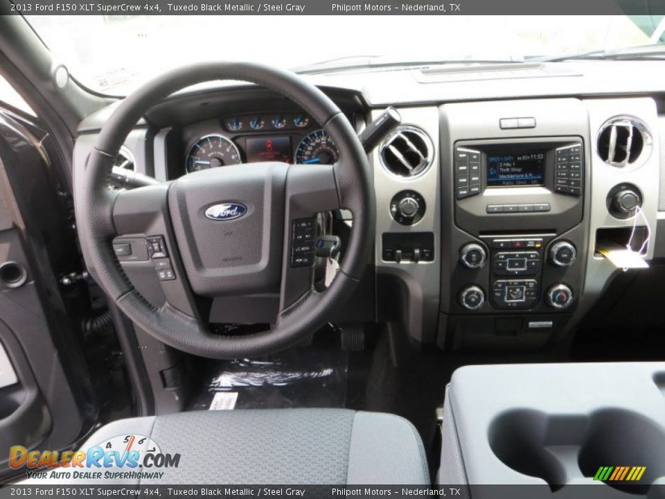 2013 Ford F150 XLT SuperCrew 4x4 Tuxedo Black Metallic / Steel Gray Photo #27