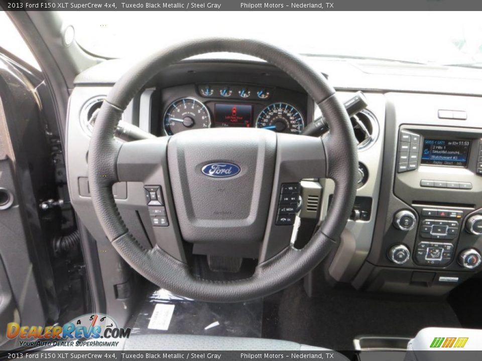2013 Ford F150 XLT SuperCrew 4x4 Tuxedo Black Metallic / Steel Gray Photo #31