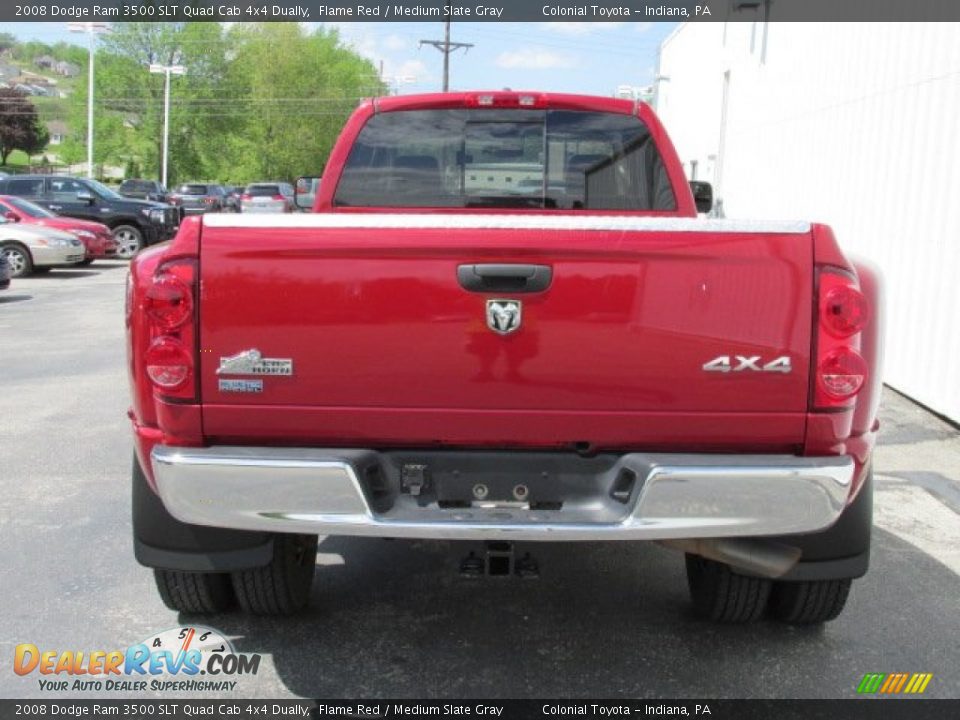 2008 Dodge Ram 3500 SLT Quad Cab 4x4 Dually Flame Red / Medium Slate Gray Photo #6